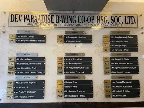 Acrylic Society Name Board