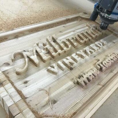 Wooden name plate cutting