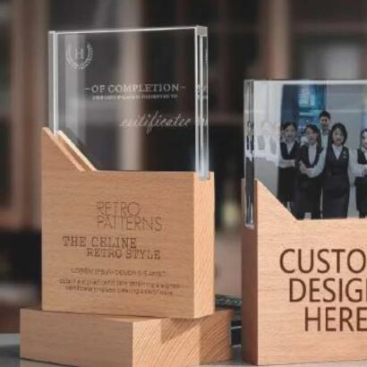 Acrylic Standee with Pine Wood Base